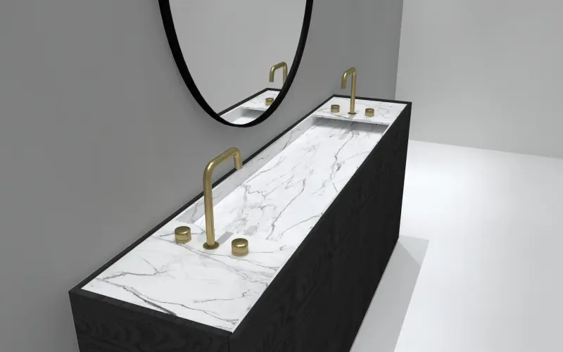 TopLine Antwerpen MAATWERK massief eiken badmeubel staand