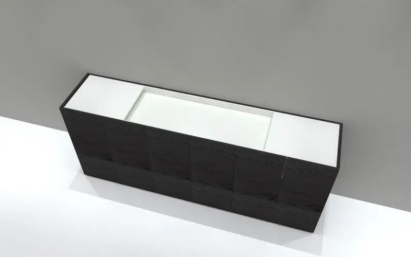 TopLine Antwerpen MAATWERK massief eiken badmeubel staand met topblad