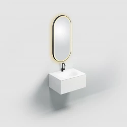 Clou Look at Me spiegel 45cm LED-verlichting IP44 mat zwart