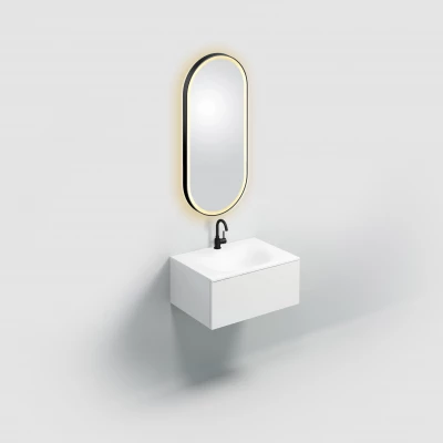 Clou Look at Me spiegel 45cm LED-verlichting IP44 mat zwart