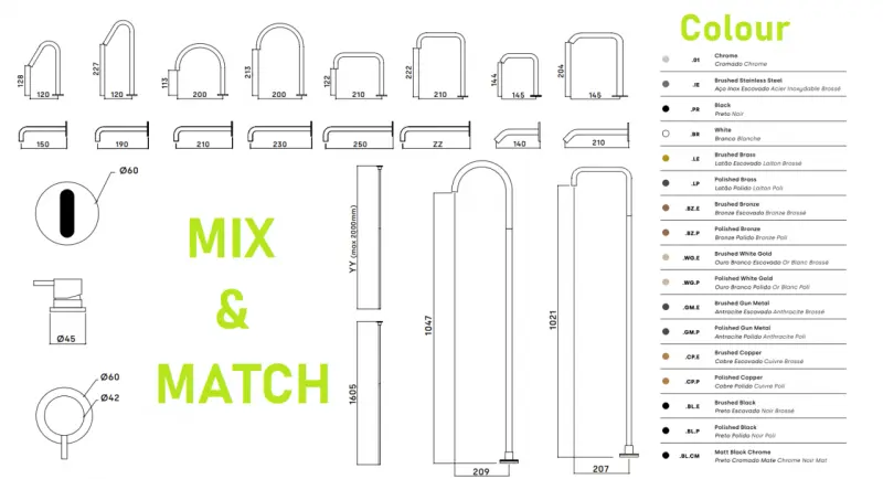 Waterevolution Flow 2-gats wastafelkraan RVS met hoge V 120mm uitloop T1122VIE