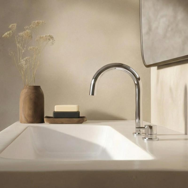 Waterevolution Flow 2-gats wastafelkraan chroom met lage U 113mm uitloop T1121U01