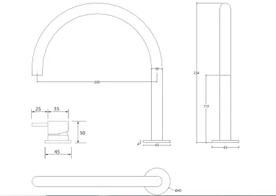 Waterevolution Flow 2-gats wastafelkraan wit met lage U 113mm uitloop T1121UBR