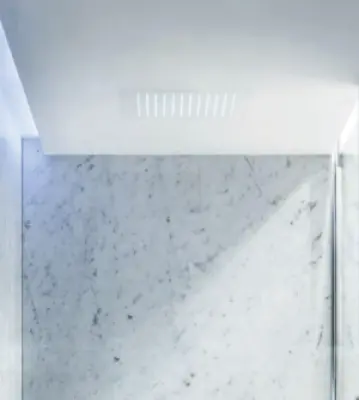 SB Rubinetterie mat wit corian solid surface inbouw vierkante regendouche plafonddouchekop 40cm 1208954083