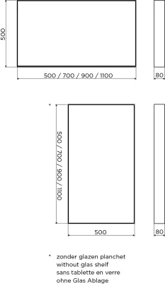 Clou Look at Me spiegel 70cm met omlijsting mat zwart