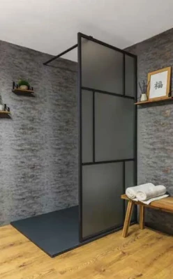 Flavio Suzhou inloopdouche 120x210 cm helder glas - Mat Zwart Kader