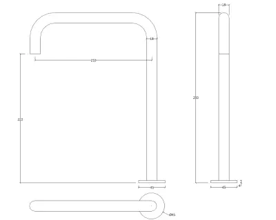 Waterevolution Flow 2-gats wastafelkraan Hoge uitloop 222 geborsteld messing T122HLE