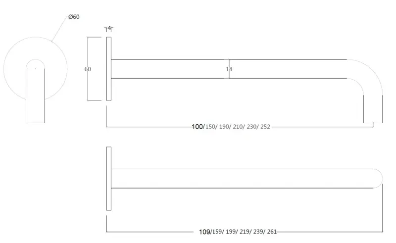 Waterevolution Flow inbouw wastafelkraan wit uitloop 10cm T116BBR-10