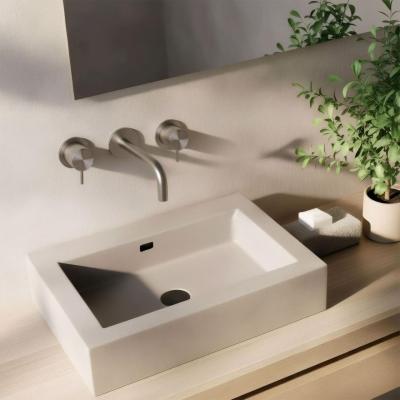 Waterevolution Flow 3-gats inbouw wastafelkraan Volledig RVS met uitloop 10cm T1163FIE-10