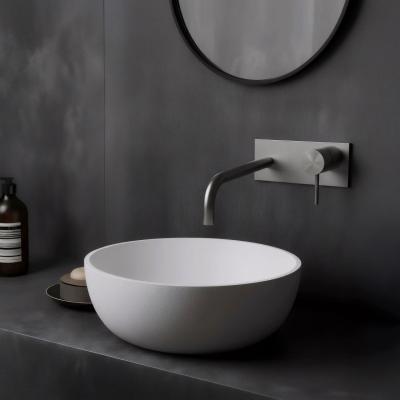 Waterevolution Flow inbouw wastafelkraan met afdekplaat volledig RVS met uitloop 21cm T1161BIE-21