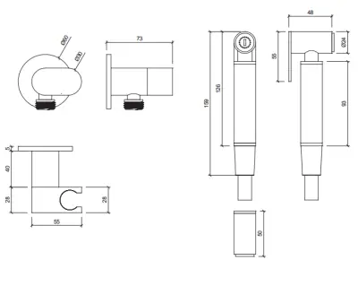 Waterevolution Flow Bidet handdoucheset Wit T1626BR