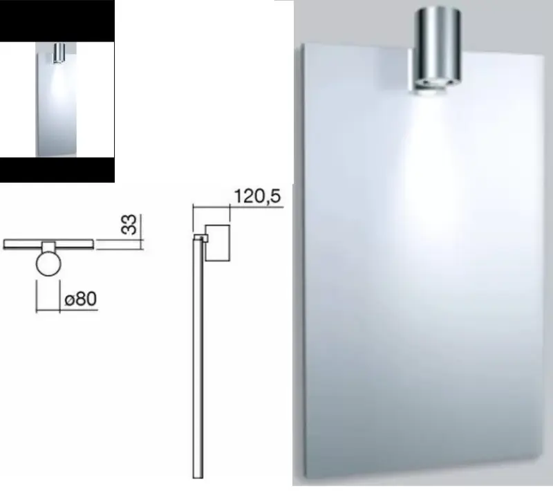 Alape Sp300 Spiegelverlichting 80mm 303861 VA6 Chroom 1208954453 OUTLET