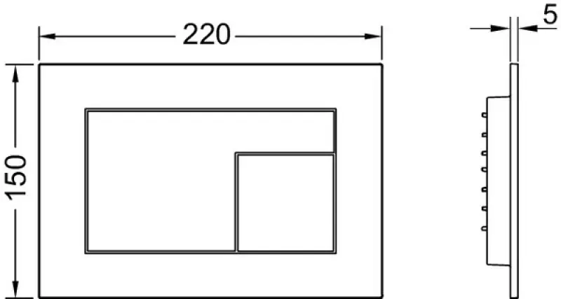 TECE Velvet Fenix WC-bedieningsplaat mat Zwart 1208954456