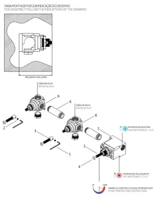 Waterevolution Flow inbouw douchethermostaat met 2 stopkranen light gold 1208954642