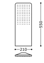 OUTLET TRES Wanddouches RVS 210x550 mm wit