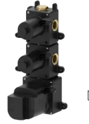 SB 316 AESTHETICS Round Inbouw thermostaatkraan met 2 uitgangen / 2 x stopkraan PVD gun metal geborsteld 1208954945