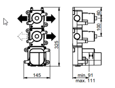 SB 316 AESTHETICS Round Inbouw thermostaatkraan met 3 uitgangen met omsteller en stopkraan PVD goud geborsteld 1208954951