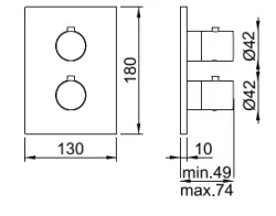 SB Universale Round on Square Inbouw thermostaatkraan met 2 uitgangen PVD koper 1208955159