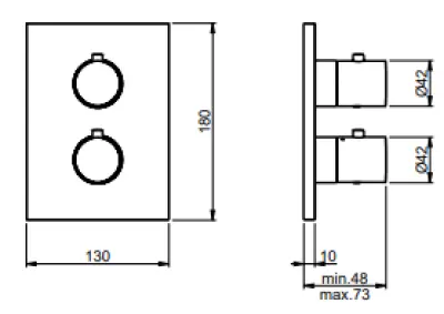 SB Universale Round on Square Inbouw thermostaatkraan met 1 uitgang volledig RVS 316 1208955194