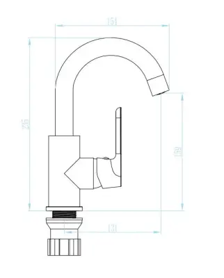 Aquadesign Tours Round eenhendel wastafelmengkraan mat zwart