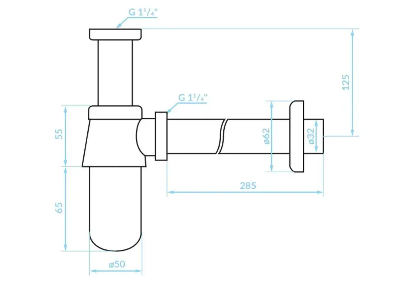 Aquadesign Design Sifon metaal mat-zwart