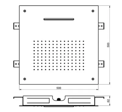 SB Square 316 Regendouche inbouw met waterval 50x50cm plafond douchekop PVD goud 1208955319