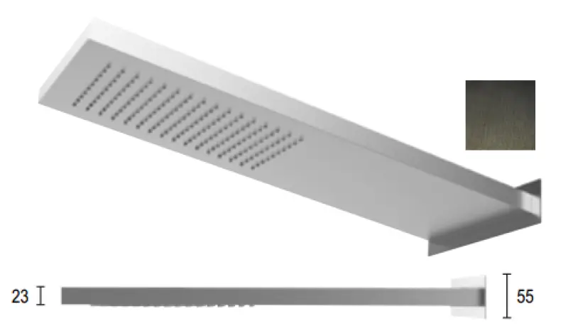 SB Square 316 Regendouche met muuraansluiting hoofddouche PVD gun metal 1208955335