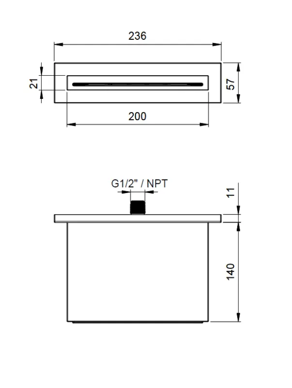 SB 316 Waterval uitloop opbouw PVD gun metal 1208955338