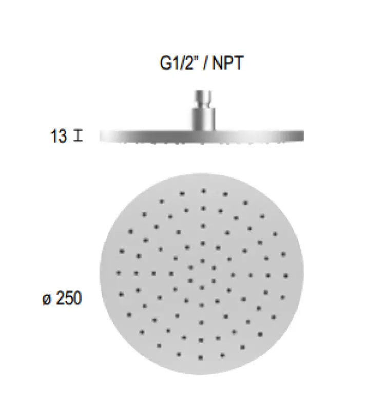 SB Round 316 Regendouche hoofddouche 25cm PVD gun metal 1208955349