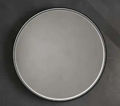 OUTLET TopLine Spiegel rond met Solid Surface mat wit frame 70cm