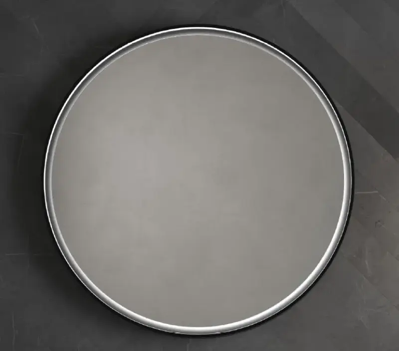 OUTLET TopLine Spiegel rond met Solid Surface mat wit frame 70cm