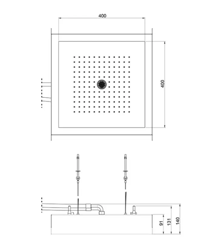SB Rainbow Regendouche inbouw verdiept in plafond met verlichting volledig RVS 1208955373