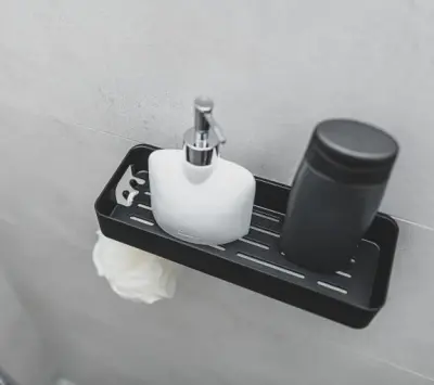 Aquadesign Shower vrijhangende douchekorf doucherekje of douchebakje mat wit 29x10cm