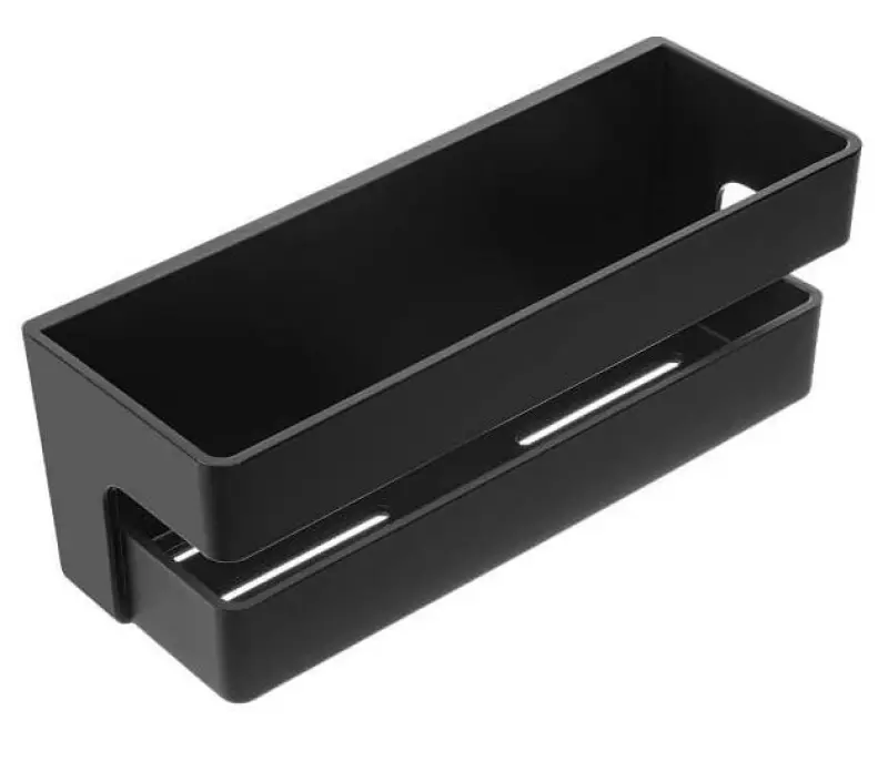 Aquadesign Shower vrijhangende douchekorf doucherekje of douchebakje mat zwart 28x10cm
