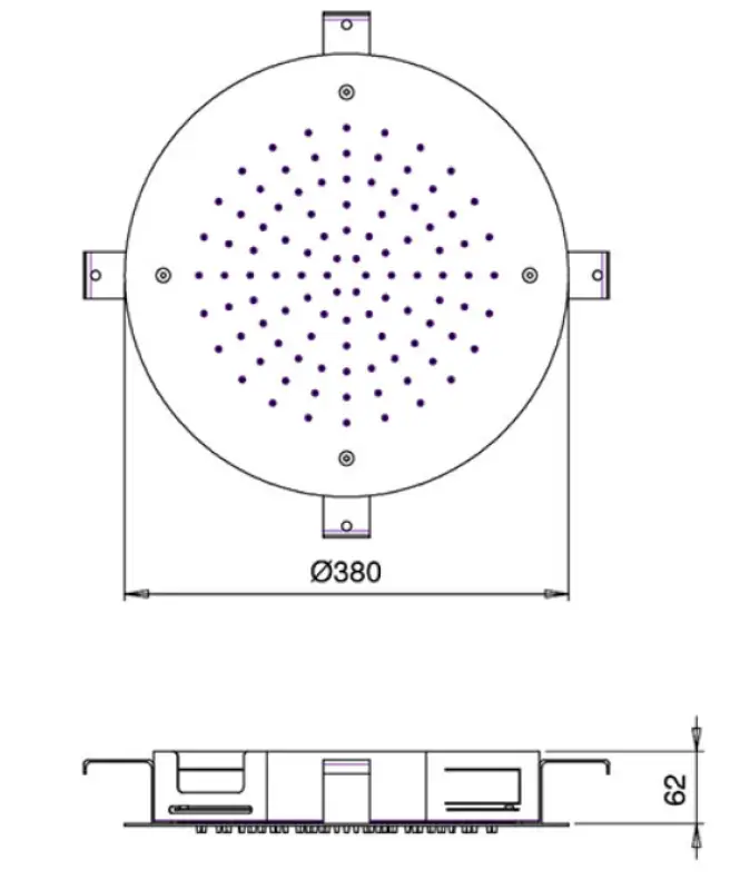 SB Round Chromotherapy Regendouche inbouw  volledig RVS 1208955468