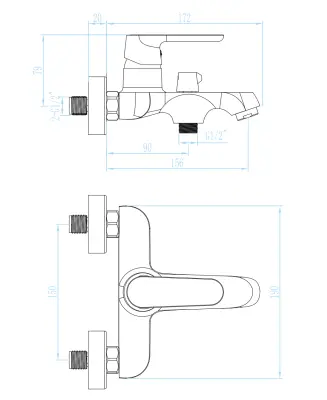 Aquadesign Tours badmengkraan opbouw mat zwart