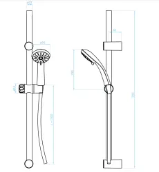 Aquadesign Tours glijstang set met handdouche chroom