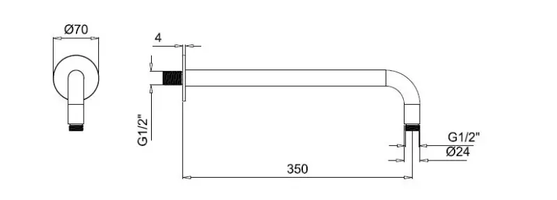 SB Round Doucheset geborsteld RVS 316 inbouw compleet