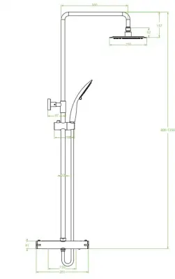 Aquadesign Valence opbouw doucheset thermostaat met regendouche chroom