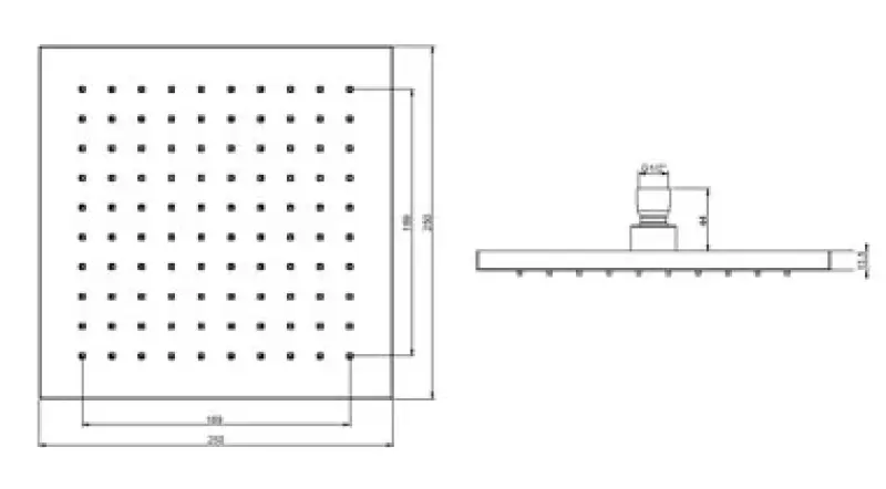 SB Rubinetterie Regendouche Eco Air waterbesparende vierkant regendouche mat wit 25x25cm 1208955529