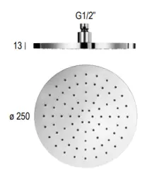 SB Round Messing Regendouche hoofddouche 25 cm Mat Zwart 1208955609