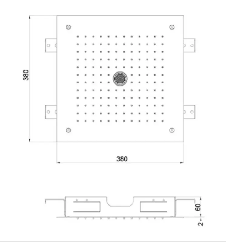 SB inbouw Regendouche plafond met icicle straat 38x38cm PVD Goud 1208955660