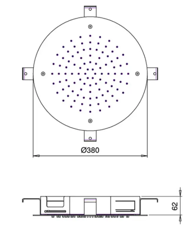 SB Round Temptation Regendouche inbouw 38 cm PVD Koper 1208955802