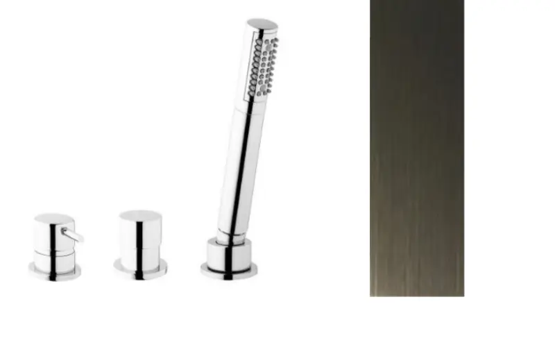 Waterevolution Flow 3-gats Badmengkraan voor Badrandmontage PVD Gun Metal T138SBGME