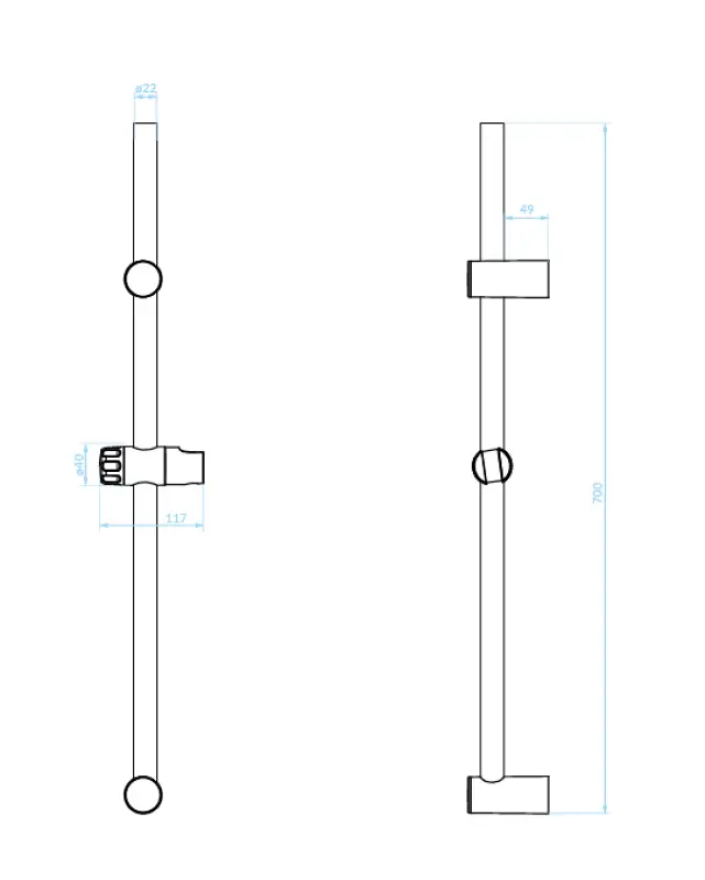 Aquadesign Tours glijstang chroom