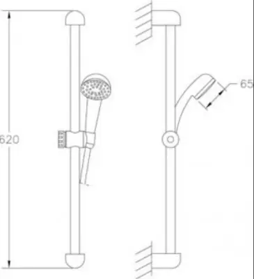 Aquadesign Lexy glijstang set met handdouche chroom
