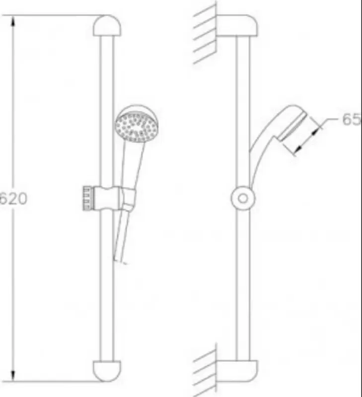 Aquadesign Lexy glijstang set met handdouche chroom