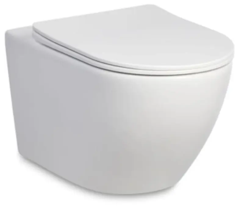 Flavio Vasto rimless wandtoilet glans wit incl. softclose zitting en quickrelease 1208956216
