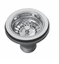 PB klassieke RVS afvoerset voor een keuken spoelbak en korfplug afsluitbaar 1208956476