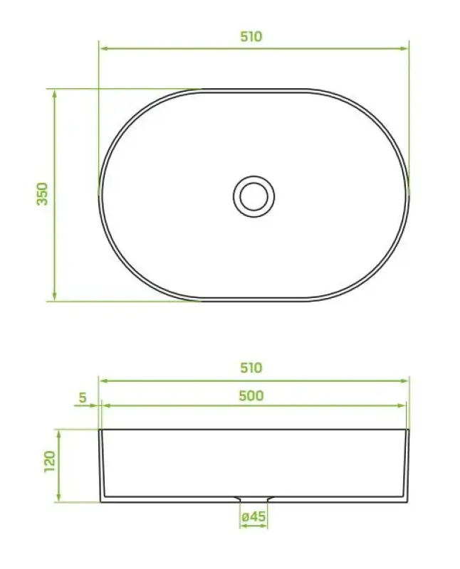 Aquadesign Wash you ovale opbouw waskom keramiek wit 50x35 cm breed 1208956630
